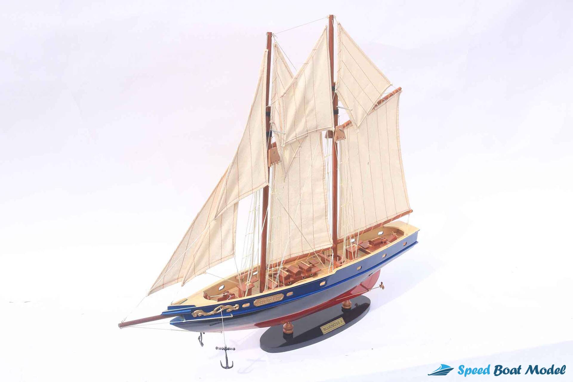 Bluenose Ii Painted Sailing Boat Model (2) Speed Boad Model